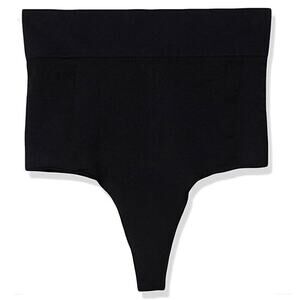 Arabella Shine and Matte Seamless High Waist Shapewear Thong Black Size L 4048